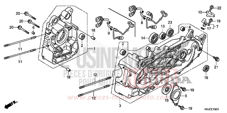 CRANKCASE for S-Wing ABS CHAMPAGNE BRONZE METALLIC (YR287) from 2012